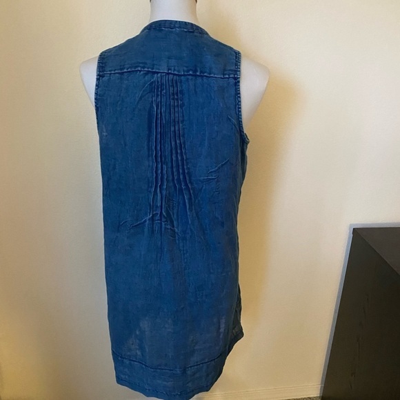 Faherty Women’s Dream Cotton Gauze Isha Dress Blue Size S Mini Sleeveless - Picture 5 of 9